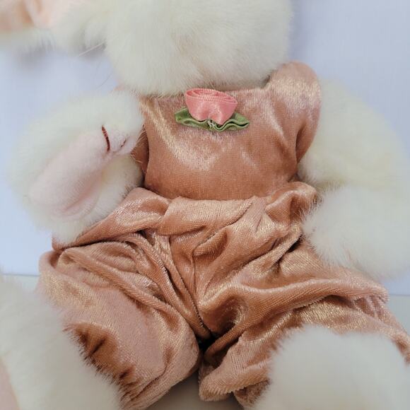 Vintage 1993 TY "The Attic Treasures Collection" Jointed Plush Long Eared Rabbit - Picture 6 of 14